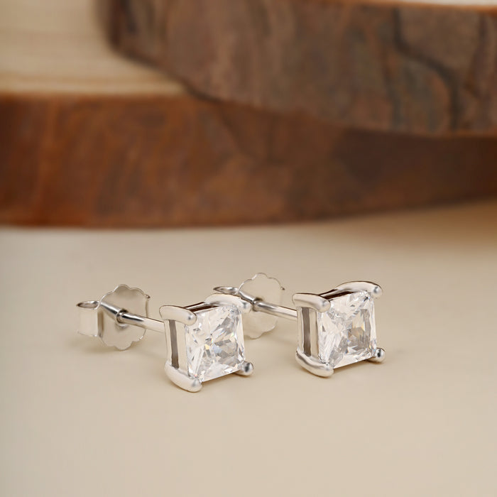 Square-Cut CZ Studs