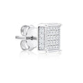 Square CZ Silver Studs