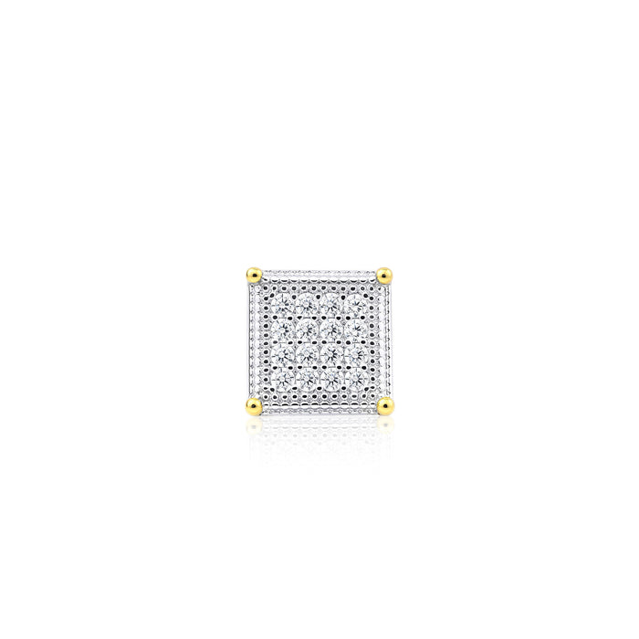 Square CZ Silver Studs