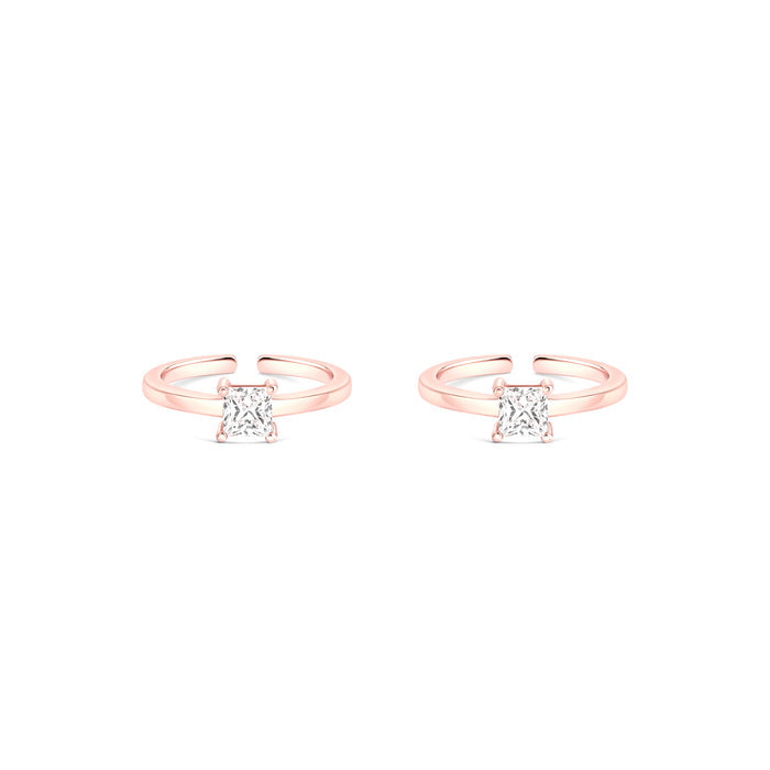 Square CZ Toe Ring