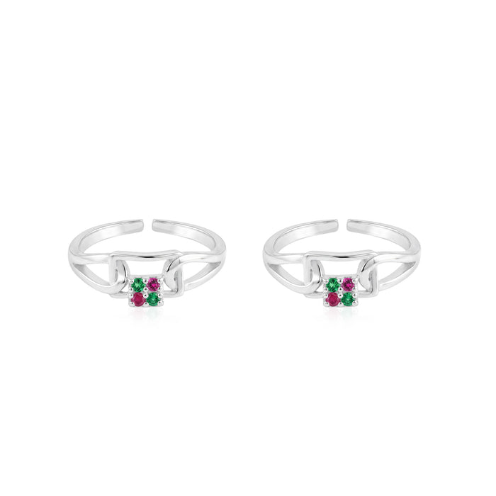 Square Four-Stone Toe Ring