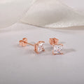Square Single Stone Stud