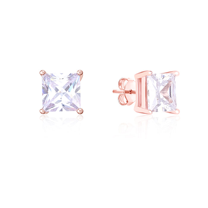 Square Single Stone Stud