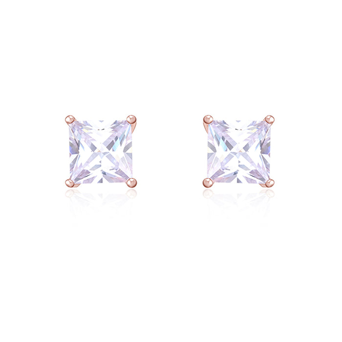 Square Single Stone Stud