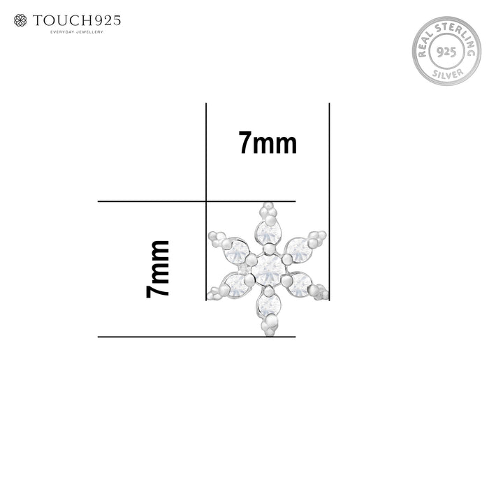 Starburst CZ Silver Nose Pin