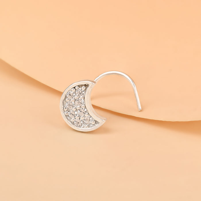 Studded Moon Nose Pin