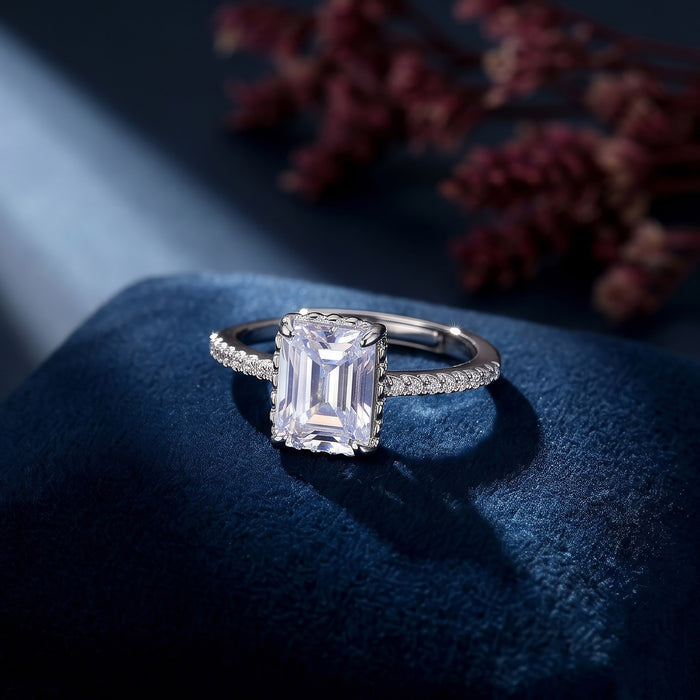 Studded Rectangular Stone Ring