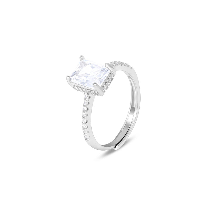 Studded Rectangular Stone Ring