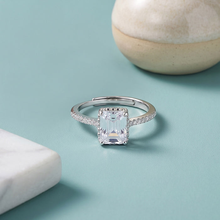 Studded Rectangular Stone Ring