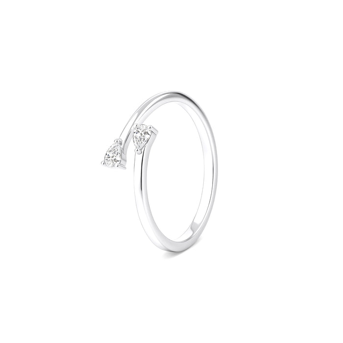 Teardrop Stone Silver Ring
