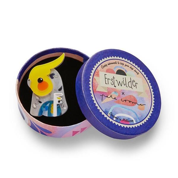 The Coy Cockatiel Brooch - Erstwilder Pete Cromer III (2021)