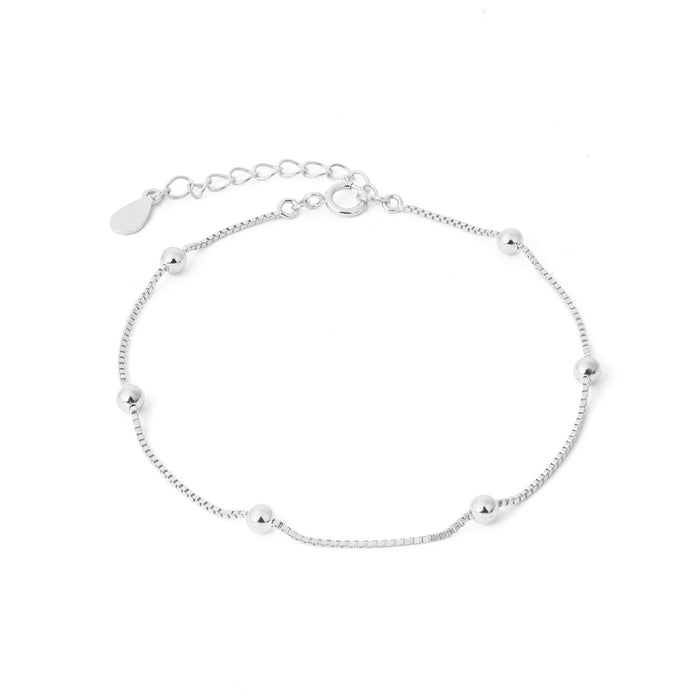 Tiny Bead Silver Bracelet