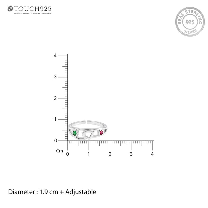 Trio Heart Toe Ring