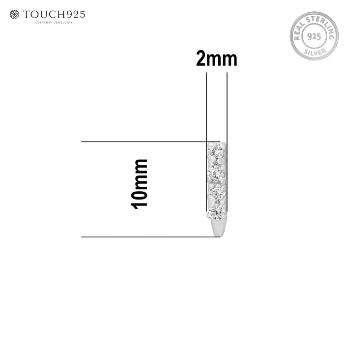 Trio Sparkle Silver Nose Pin