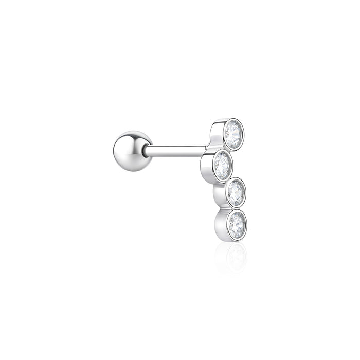 Triple Bezel Set Stud Earrings