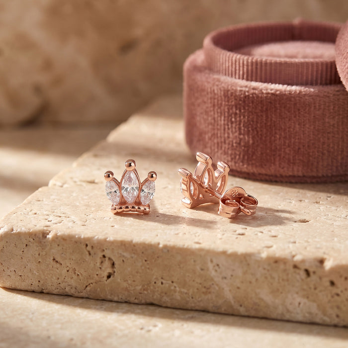 Triple Marquise Crown Stud Earrings
