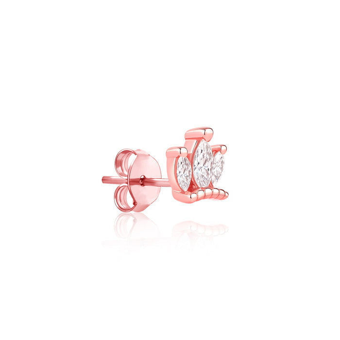 Triple Marquise Crown Stud Earrings