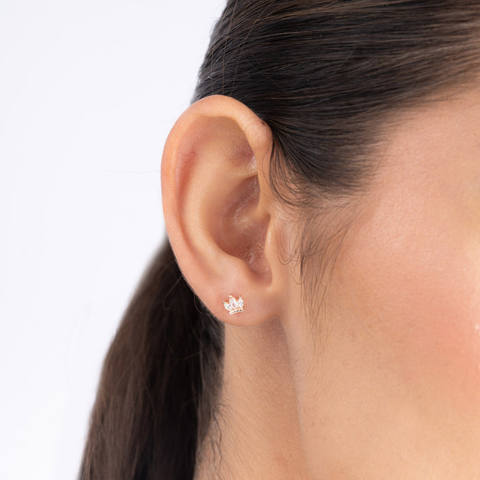 Triple Marquise Crown Stud Earrings