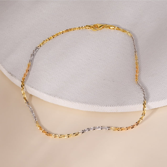 Triple Shade Fancy Silver Anklet