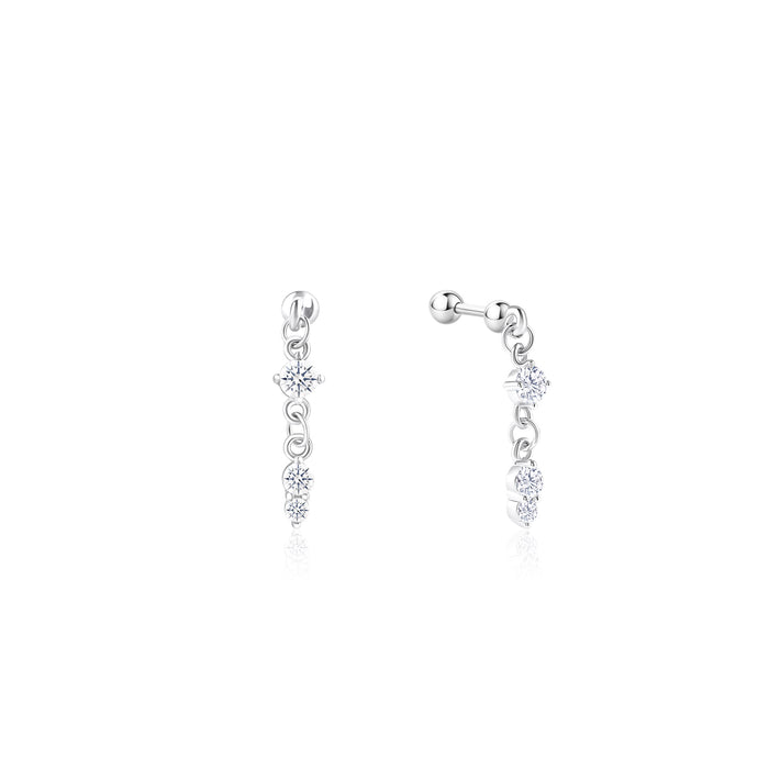 Triple Stone Dangler Earrings