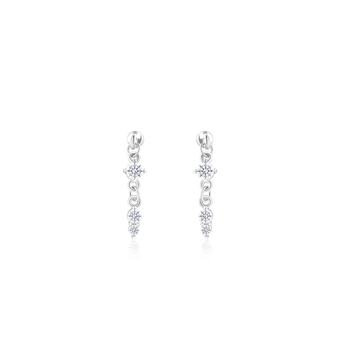 Triple Stone Dangler Earrings