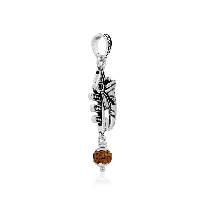 Trishul Ganesha Rudraksha Silver Pendant