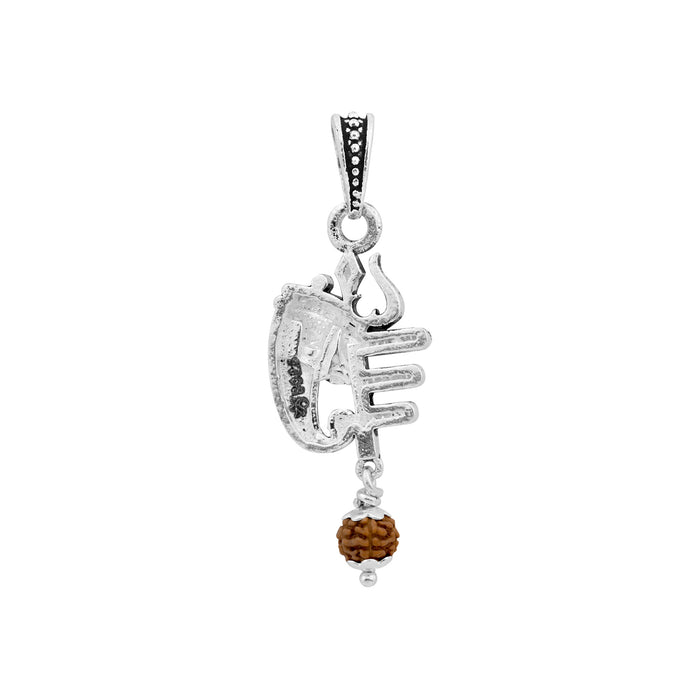 Trishul Ganesha Rudraksha Silver Pendant