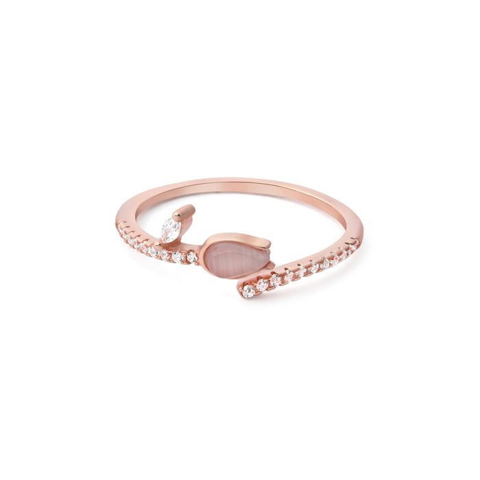 Tulip Bloom Silver Ring