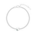 Twin Hearts Tennis Silver Bracelet