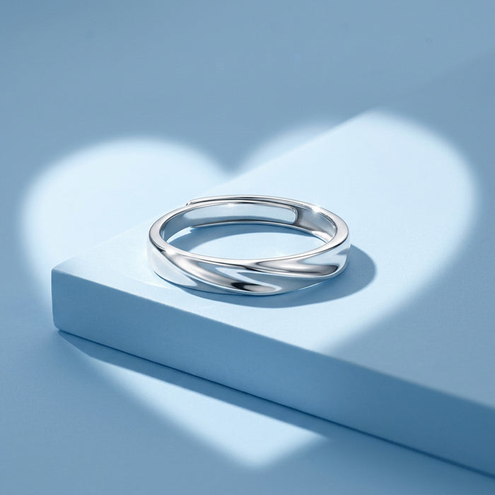Twist Band Plain Silver Ring