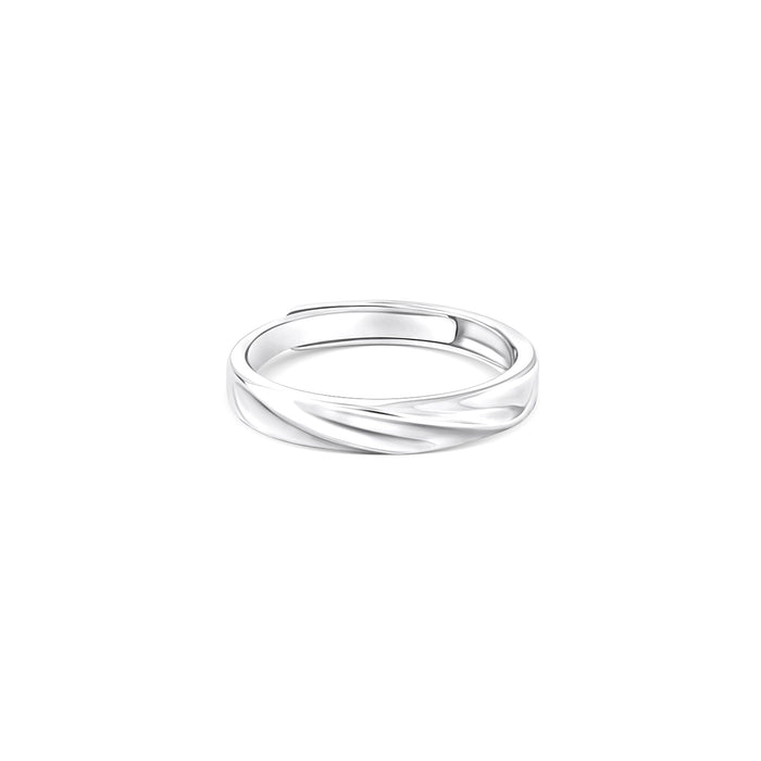 Twist Band Plain Silver Ring