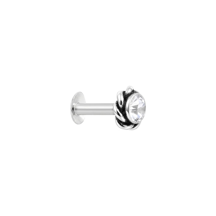 Twisted Rope Border Silver Stud Earring