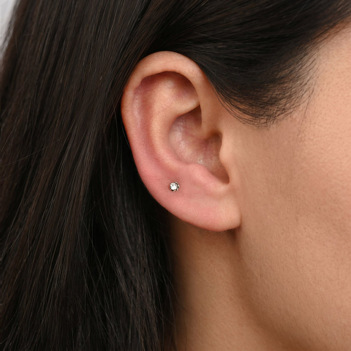 Twisted Rope Border Silver Stud Earring