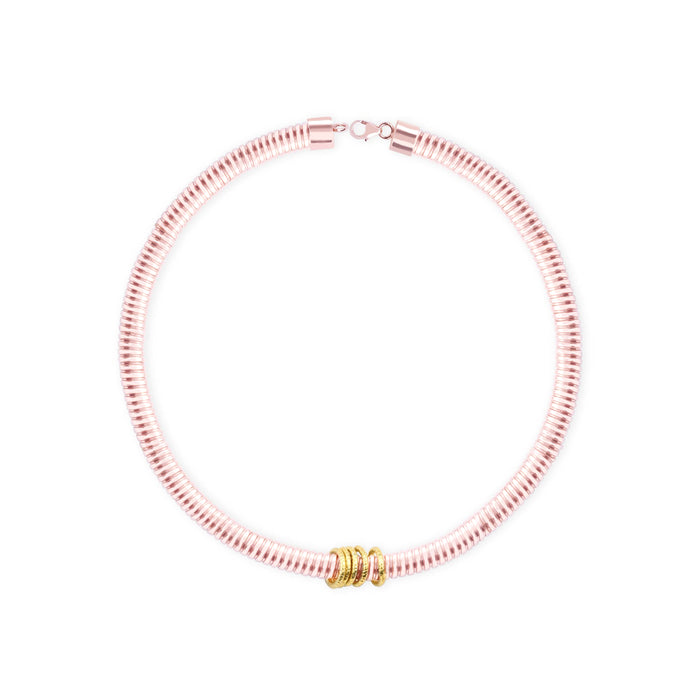 Twisted Rose Gold Charm Bracelet