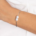Two-Stone Black Beads Bracelet