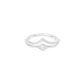 V-Shape Rectangular CZ Silver Ring