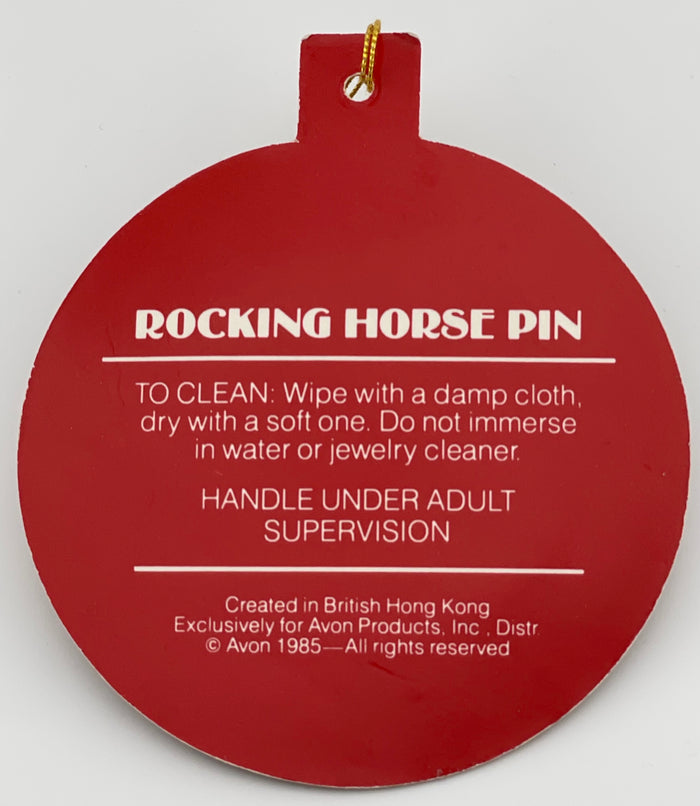 Vintage 1985 Avon Christmas Rocking Horse Pin Ornament