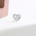 Wave-Heart Sparkle Silver Nose Pin