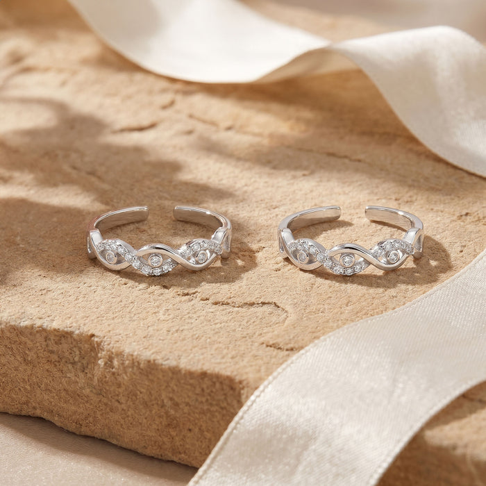 Whirls Silver Toe Ring
