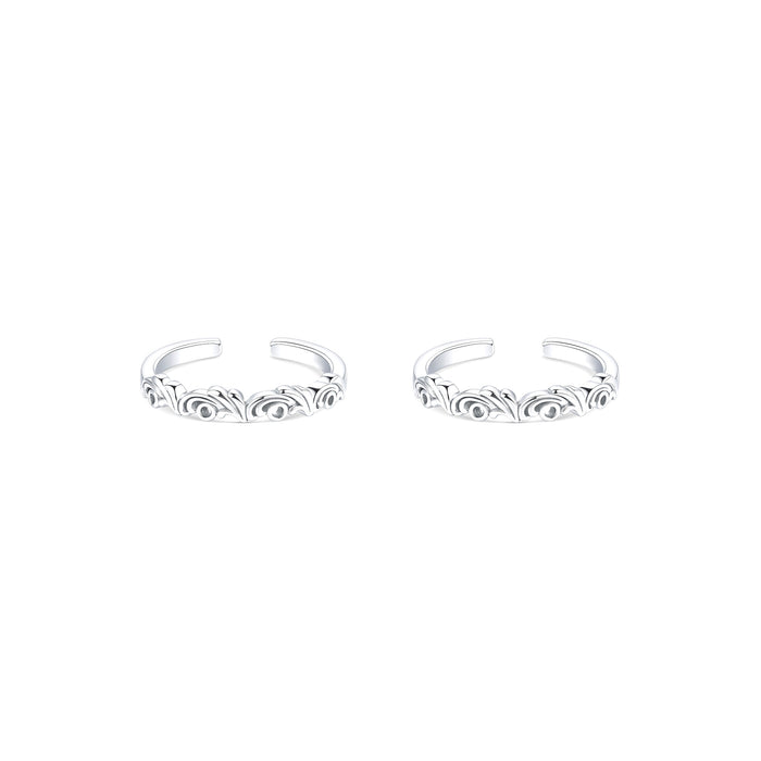 Whirls Silver Toe Ring