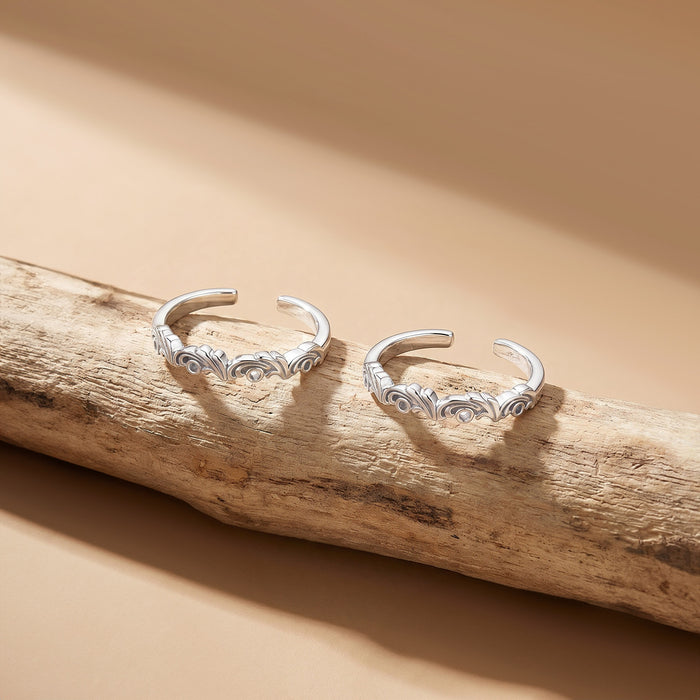 Whirls Silver Toe Ring