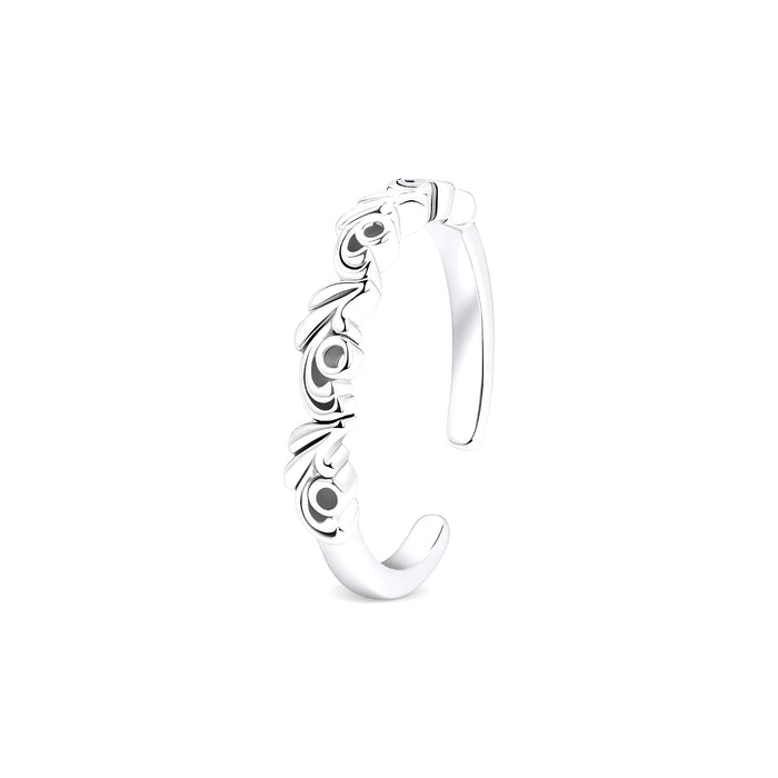 Whirls Silver Toe Ring
