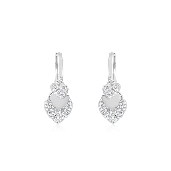 White Stone Charm Shaped Silver Bali