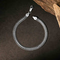 Woven Oxidised Silver Chain Bracelet