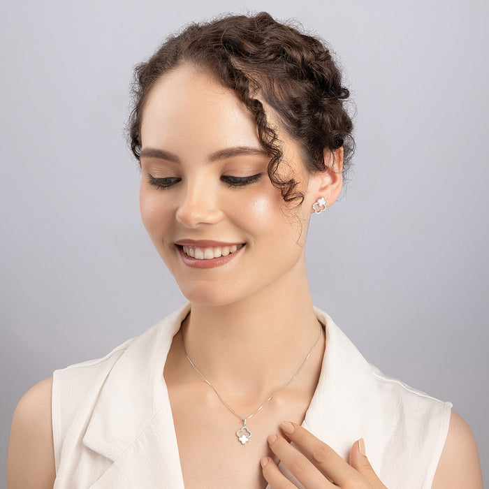 Zircon Bloom Pendant Set